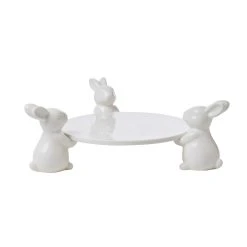 Emporium Ceramic 3 Bunny Plate White 7 Emporium Ceramic 3 Bunny Plate White -Alex Liddy Store ALB EMDE39 3
