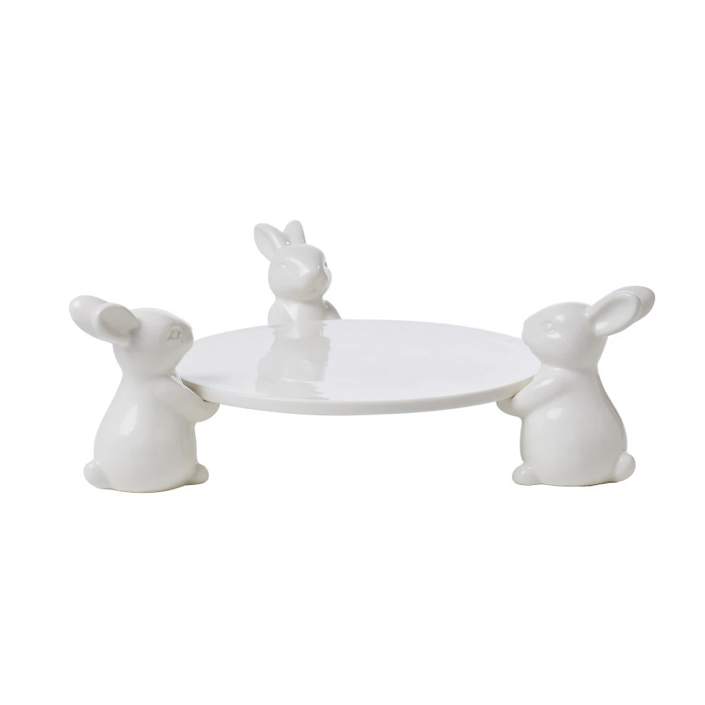 Emporium Ceramic 3 Bunny Plate White 5 Emporium Ceramic 3 Bunny Plate White - Image 3