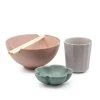 Salt & Pepper Ikana Pottery 3 Piece Bowl, Cup & Blossom Dish Set -Alex Liddy Store BAM 49500