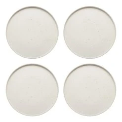 Ecology Domus Set Of 4 Dinner Plates Ecru