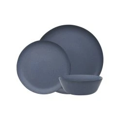 Ecology Malta 12 Piece Stoneware Dinner Set Denim Blue