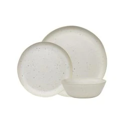 Ecology Malta 12 Piece Stoneware Dinner Set Linen White