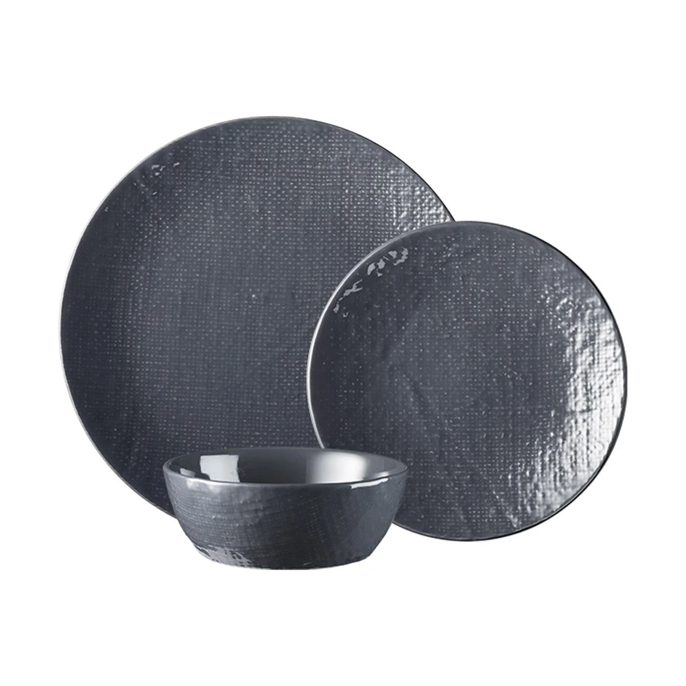 Ambrosia Mila 12 Piece Stoneware Dinner Set Grey 3 Ambrosia Mila 12 Piece Stoneware Dinner Set Grey