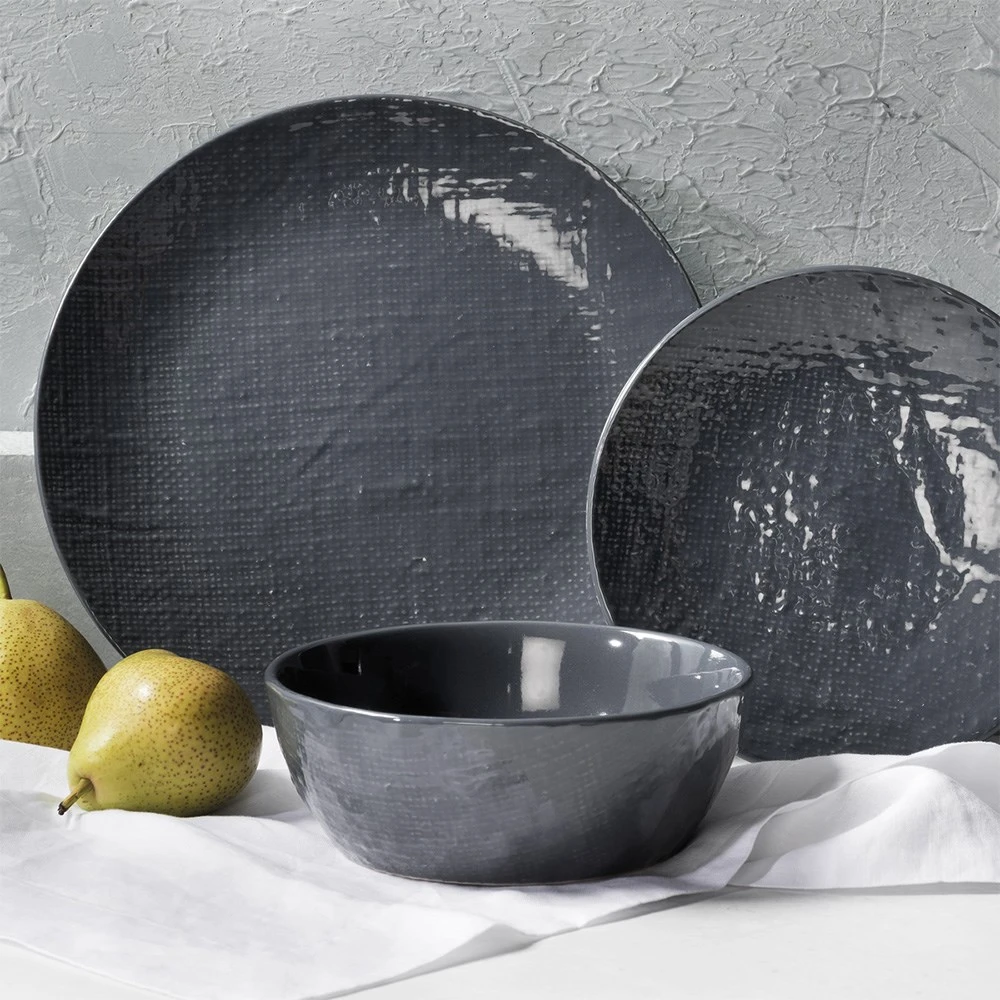 Ambrosia Mila 12 Piece Stoneware Dinner Set Grey 4 Ambrosia Mila 12 Piece Stoneware Dinner Set Grey - Image 2