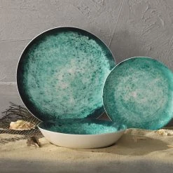 Ambrosia Reef 12 Piece Dinner Set Teal 11 Ambrosia Reef 12 Piece Dinner Set Teal -Alex Liddy Store HIM 1037633 5