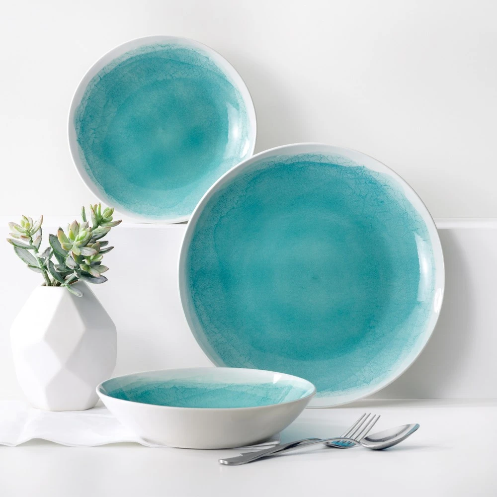 Ambrosia Bree 12 Piece Dinner Set Teal 4 Ambrosia Bree 12 Piece Dinner Set Teal - Image 2