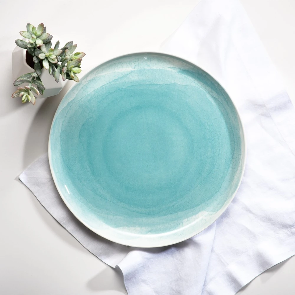 Ambrosia Bree Round Platter 32cm Teal 4 Ambrosia Bree Round Platter 32cm Teal - Image 2