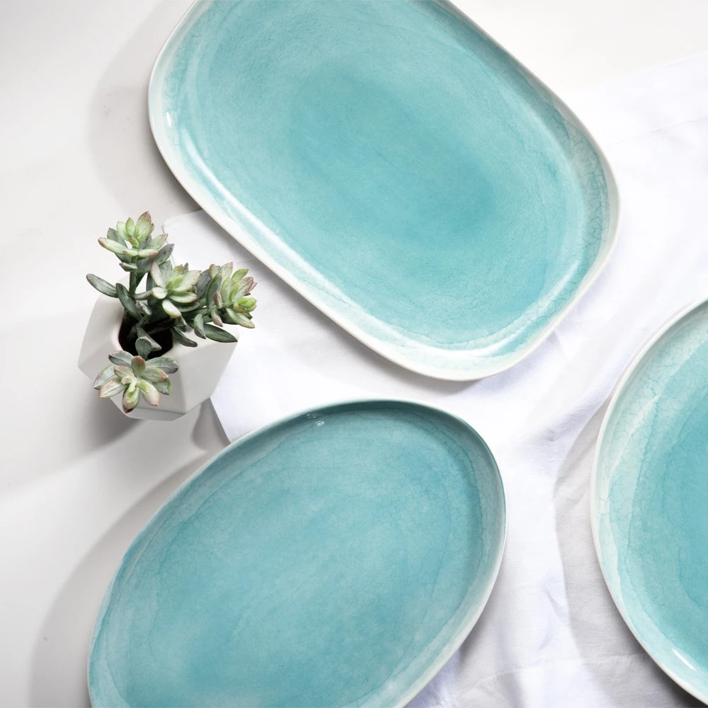 Ambrosia Bree Oval Platter 33cm Teal 5 Ambrosia Bree Oval Platter 33cm Teal - Image 3