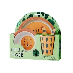 Ambrosia Junior Tiger Bamboo 5 Piece Dinner Set 11 Ambrosia Junior Tiger Bamboo 5 Piece Dinner Set -Alex Liddy Store HIM 1042588 5