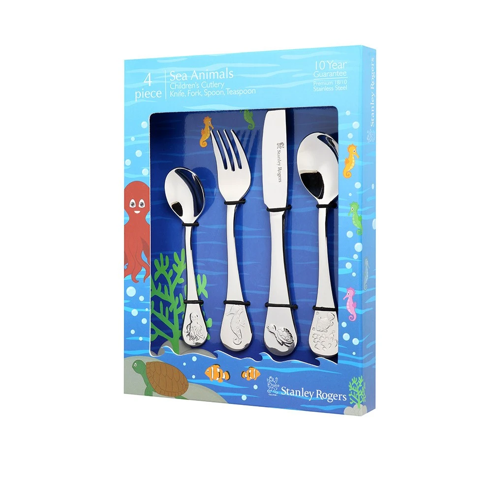 Stanley Rogers Stainless Steel 4 Piece Children's Cutlery Set Sea Animals 5 Stanley Rogers Stainless Steel 4 Piece Children's Cutlery Set Sea Animals - Image 3