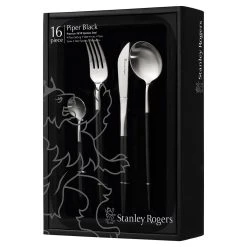 Stanley Rogers Piper 18/10 Stainless Steel 16 Piece Cutlery Set Black