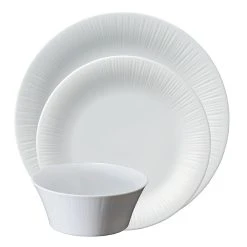 Noritake Conifere Fine White Porcelain 12 Piece Dinner Set