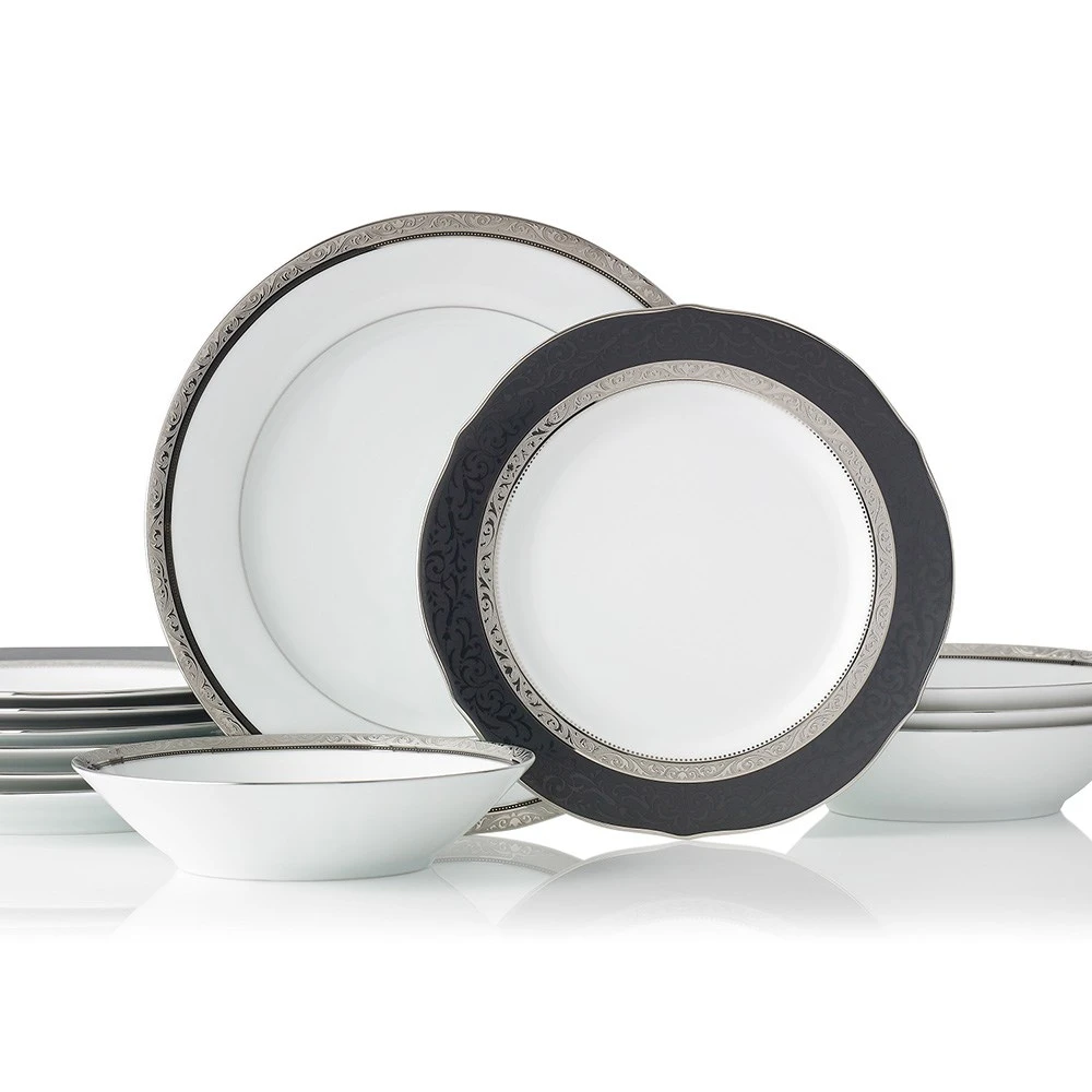 Noritake Regent 12 Piece Dinner Set Platinum 4 Noritake Regent 12 Piece Dinner Set Platinum - Image 2