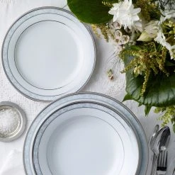 Noritake Hampshire 12 Piece Dinner Set Platinum 10 Noritake Hampshire 12 Piece Dinner Set Platinum -Alex Liddy Store NOR 4336 D12 4