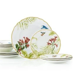 Noritake Hummingbird Meadow 12 Piece Dinner Setting For 4