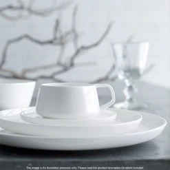 Noritake Marc Newson Fine Bone China 4 Piece Coupe Cake Plate Set 16cm White -Alex Liddy Store NOR M412 BB04 4