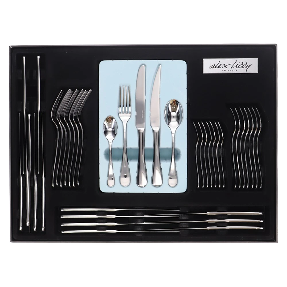 Alex Liddy Aquis Stainless Steel 40 Piece Cutlery Set 7 Alex Liddy Aquis Stainless Steel 40 Piece Cutlery Set - Image 5