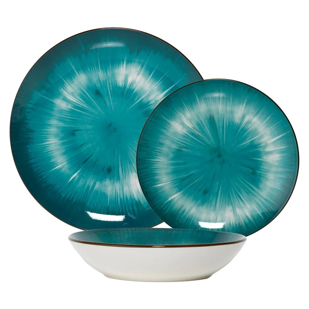 Alex Liddy Eden Porcelain 12-Piece Dinner Set Teal 3 Alex Liddy Eden Porcelain 12-Piece Dinner Set Teal