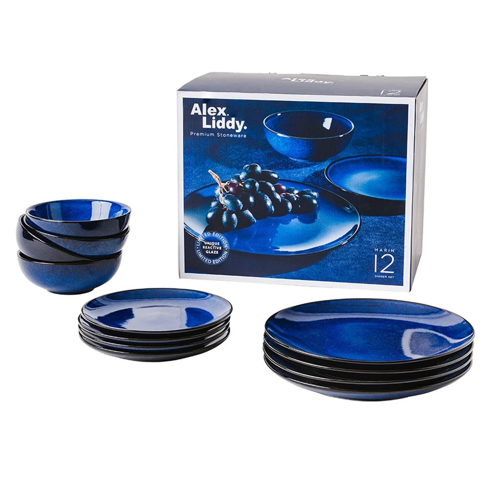 Alex Liddy Marin 12 Piece Dinner Set Blue 7 Alex Liddy Marin 12 Piece Dinner Set Blue - Image 5