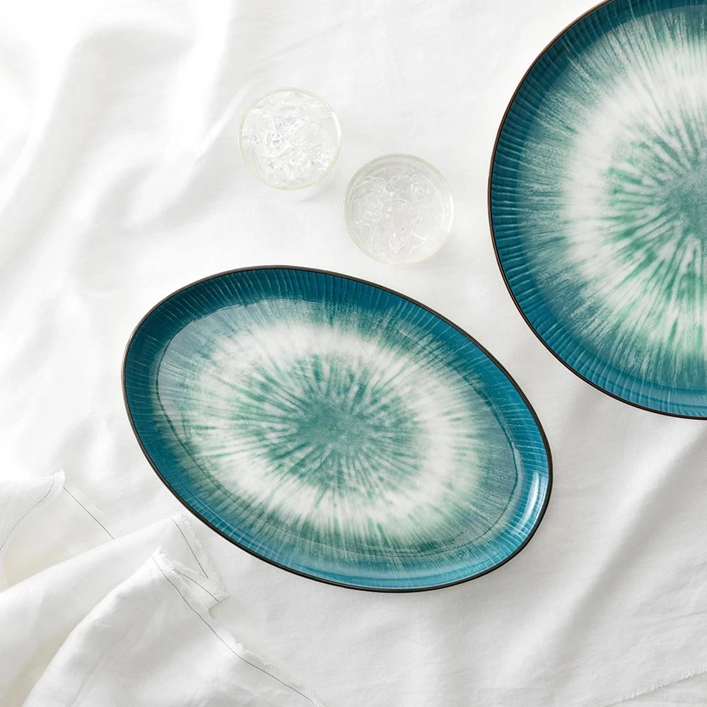 Alex Liddy Jade Oval Platter 33cm Teal 4 Alex Liddy Jade Oval Platter 33cm Teal - Image 2