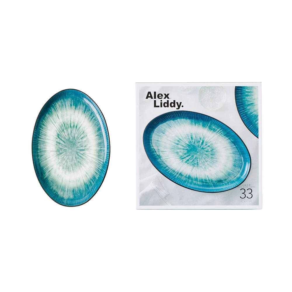 Alex Liddy Jade Oval Platter 33cm Teal 6 Alex Liddy Jade Oval Platter 33cm Teal - Image 4