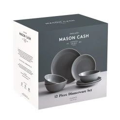 Mason Cash Classic Collection Stoneware 12 Piece Dinner Set Grey 5 Mason Cash Classic Collection Stoneware 12 Piece Dinner Set Grey -Alex Liddy Store SAH 28542 2